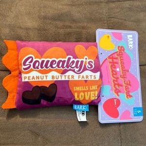 BarkBox Squeaky Fart Hearts Dog Toy Size S Valentine’s Day